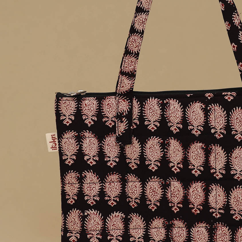 Handcrafted Cotton Quilted Handbag 16