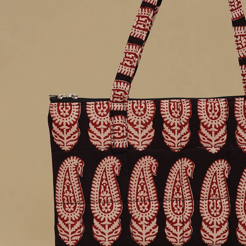 Handcrafted Cotton Quilted Handbag 17