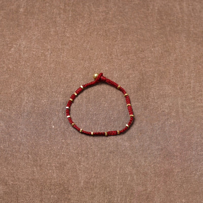 Tribal Odisha Dokra Beads Threadwork Anklet 08