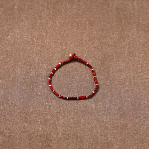 Tribal Odisha Dokra Beads Threadwork Anklet 08