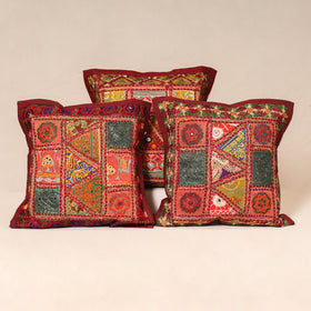 Kutch Hand Embroidered Mirror Work Cushion Cover (Set of 5) 19