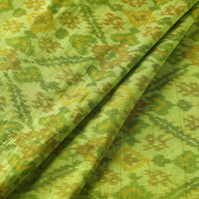 Green - handloom raw silk pochampally ikat fabric 03