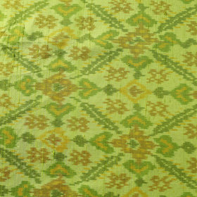 Green - handloom raw silk pochampally ikat fabric 03