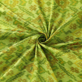 Green - handloom raw silk pochampally ikat fabric 03