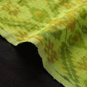 Green - handloom raw silk pochampally ikat fabric 03