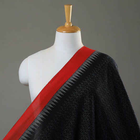 Black - Pochampally Ikat Weave Pure Handloom Cotton Fabric 2