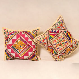 Kutch Hand Embroidered Mirror Work Cushion Cover (Set of 5) 07