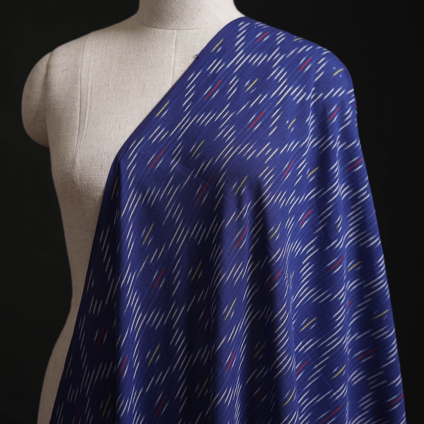Blue - Pochampally Ikat Weave Cotton Fabric 11