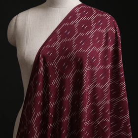 Maroon - Pochampally Ikat Weave Cotton Fabric 01