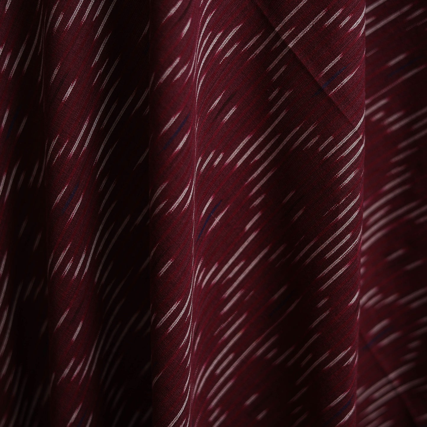 Maroon - Pochampally Ikat Weave Cotton Fabric 01