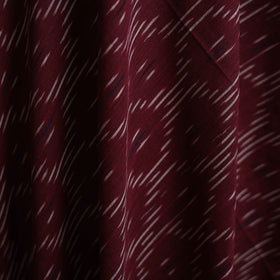 Maroon - Pochampally Ikat Weave Cotton Fabric 01