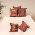 Kutch Hand Embroidered Mirror Work Cushion Cover (Set of 5) 10