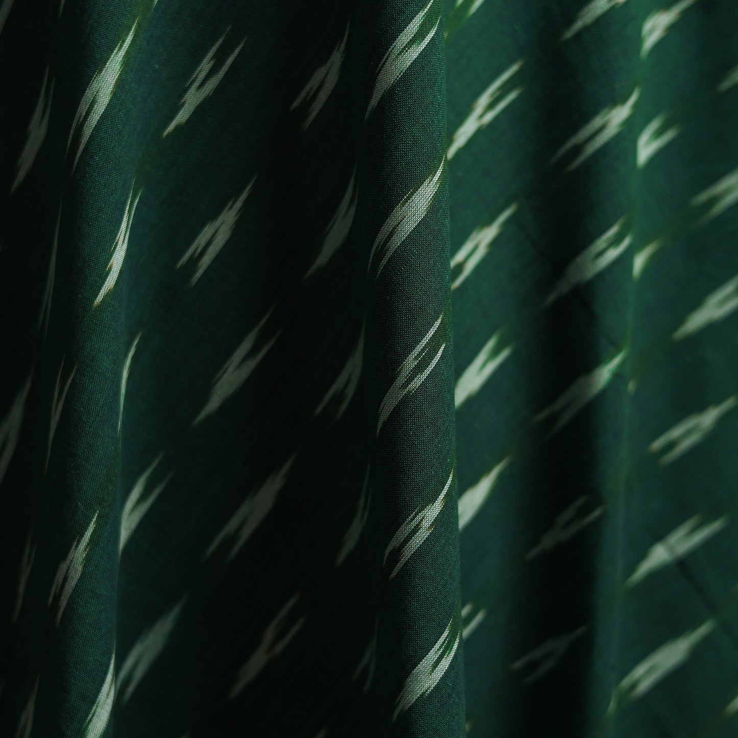 Green - Pochampally Ikat Weave Cotton Fabric 02