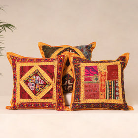 Kutch Hand Embroidered Mirror Work Cushion Cover (Set of 5) 11