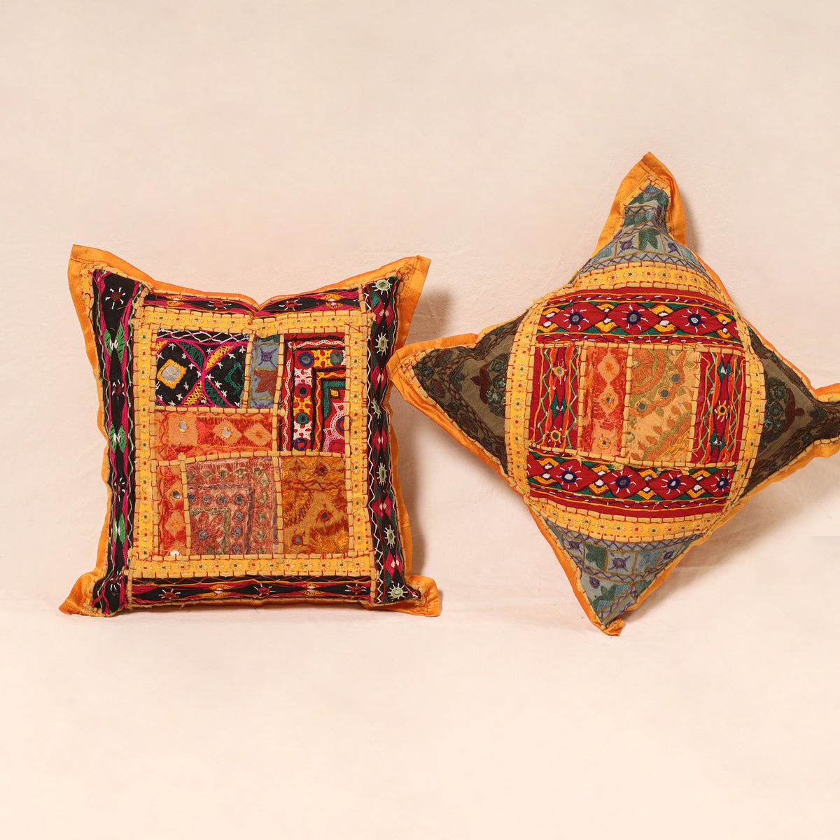 Kutch Hand Embroidered Mirror Work Cushion Cover (Set of 5) 11