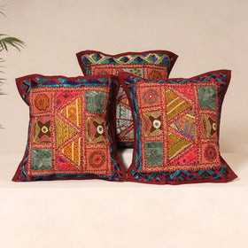 Kutch Hand Embroidered Mirror Work Cushion Cover (Set of 5) 12