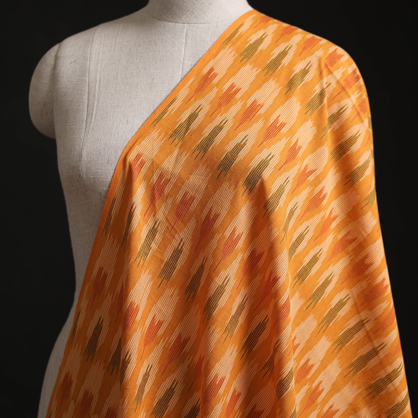 Yellow - Pochampally Ikat Weave Cotton Fabric 06