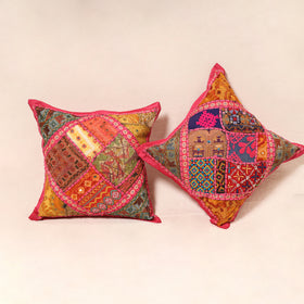 Kutch Hand Embroidered Mirror Work Cushion Cover (Set of 5) 13