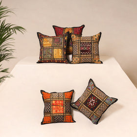 Kutch Hand Embroidered Mirror Work Cushion Cover (Set of 5) 14