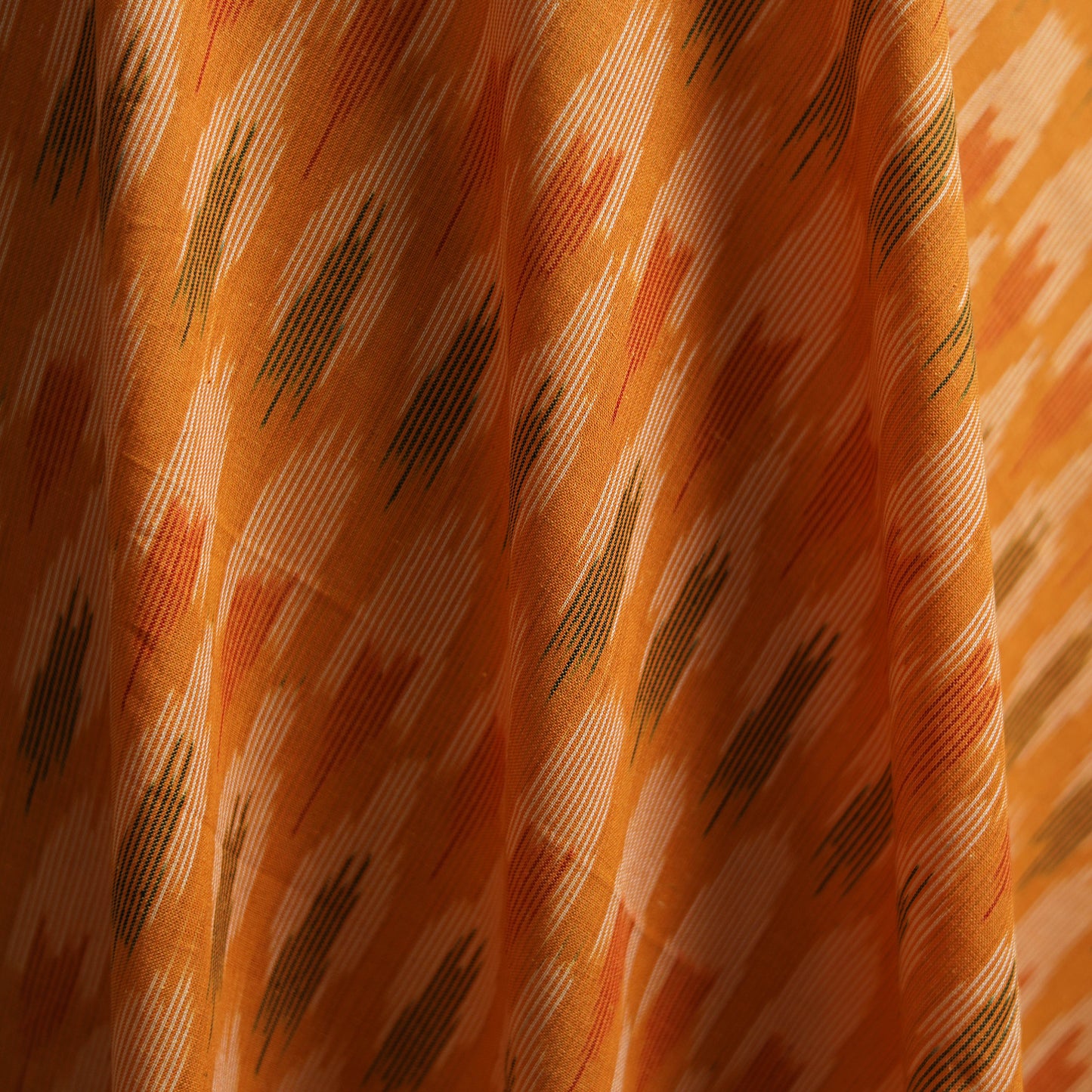 Yellow - Pochampally Ikat Weave Cotton Fabric 06