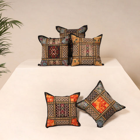 Kutch Hand Embroidered Mirror Work Cushion Cover (Set of 5) 17