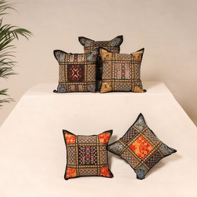 Kutch Hand Embroidered Mirror Work Cushion Cover (Set of 5) 17