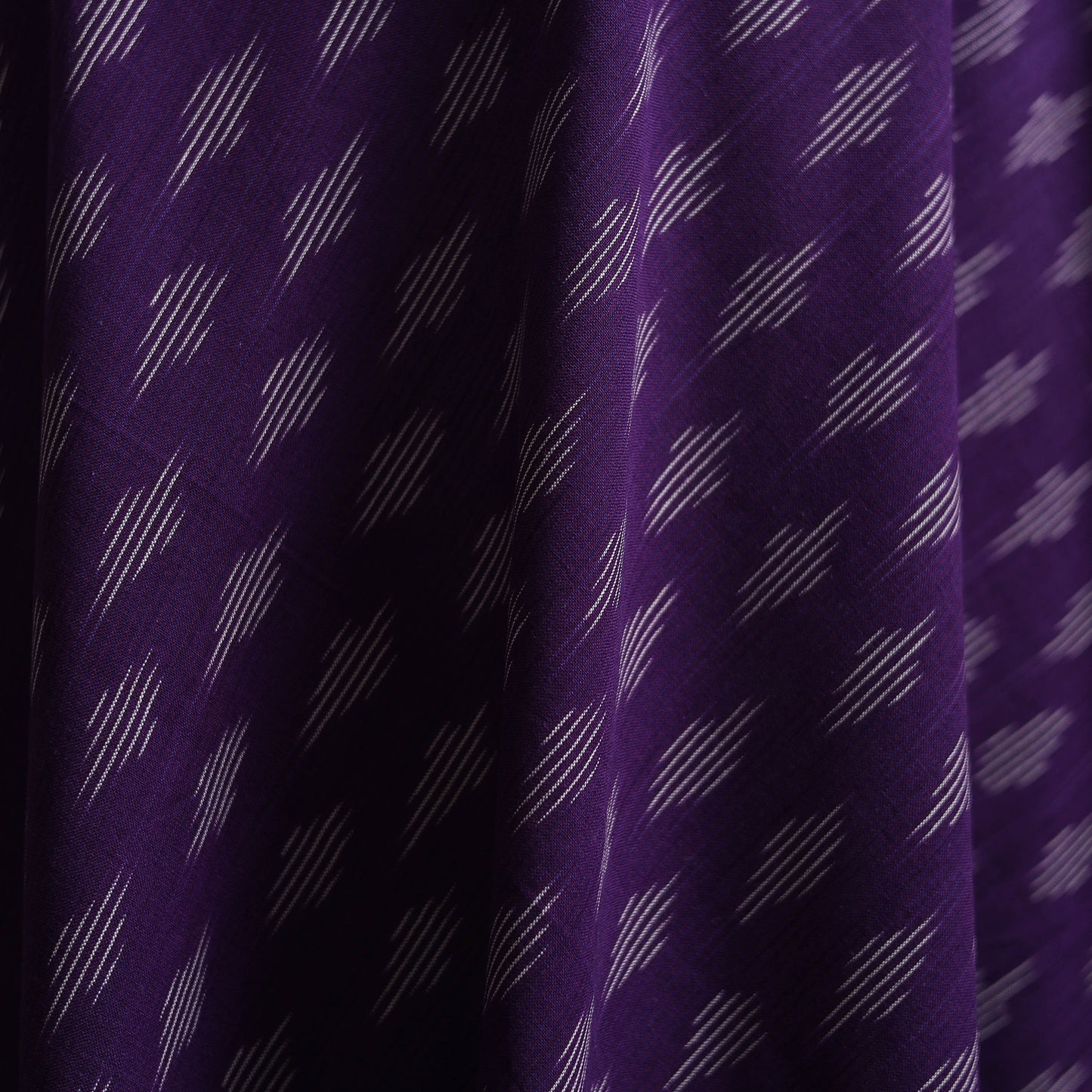 Purple - Pochampally Ikat Weave Cotton Fabric 09