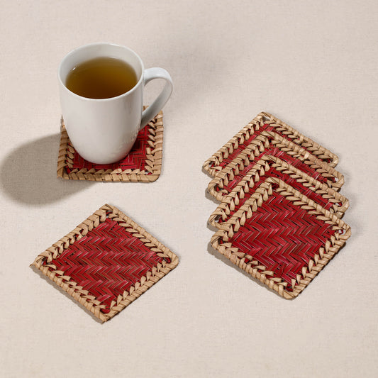 Handmade Water Hyacinth Coasters from Assam (Set Of 6)