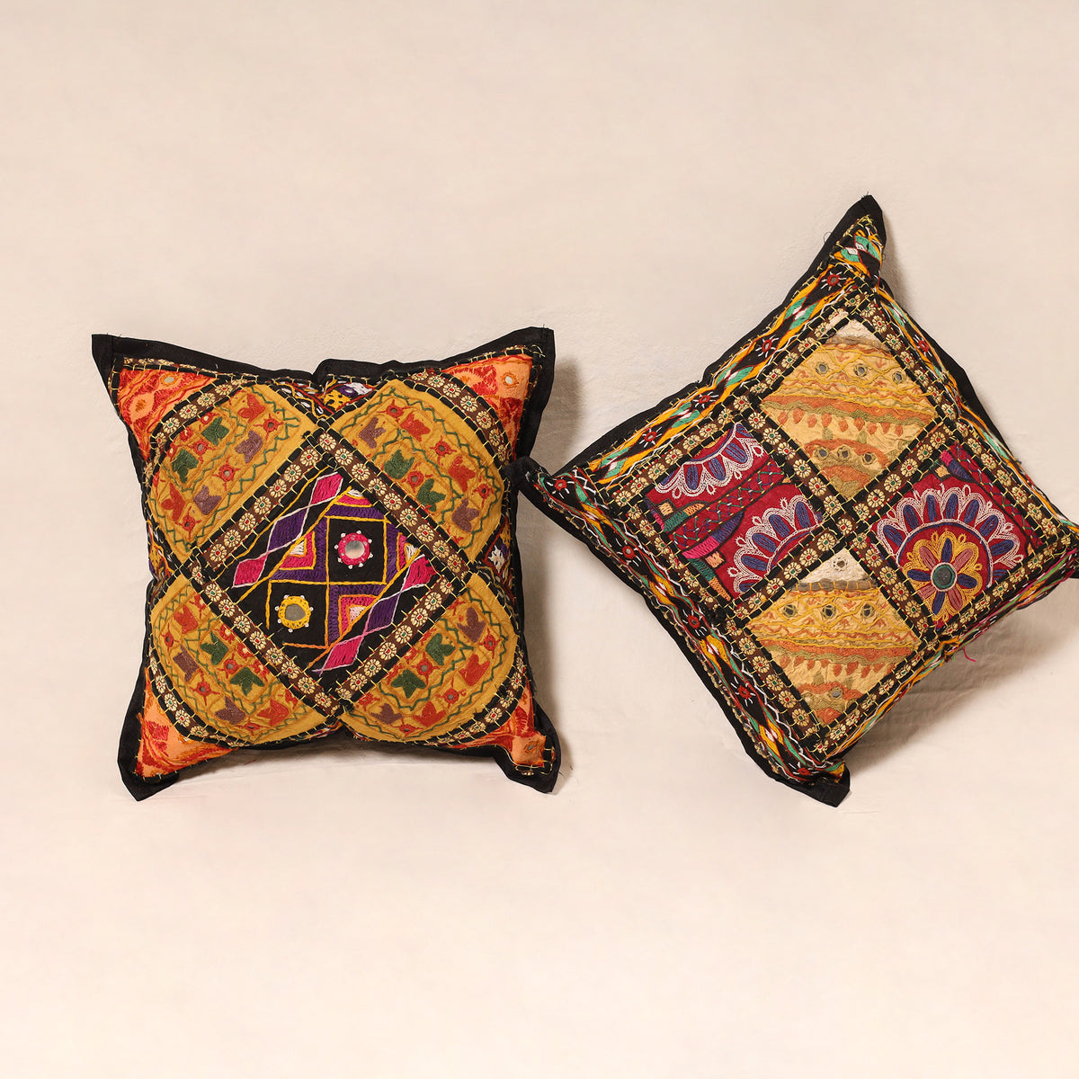 Kutch Hand Embroidered Mirror Work Cushion Cover (Set of 5) 20