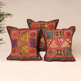 Kutch Hand Embroidered Mirror Work Cushion Cover (Set of 5) 21