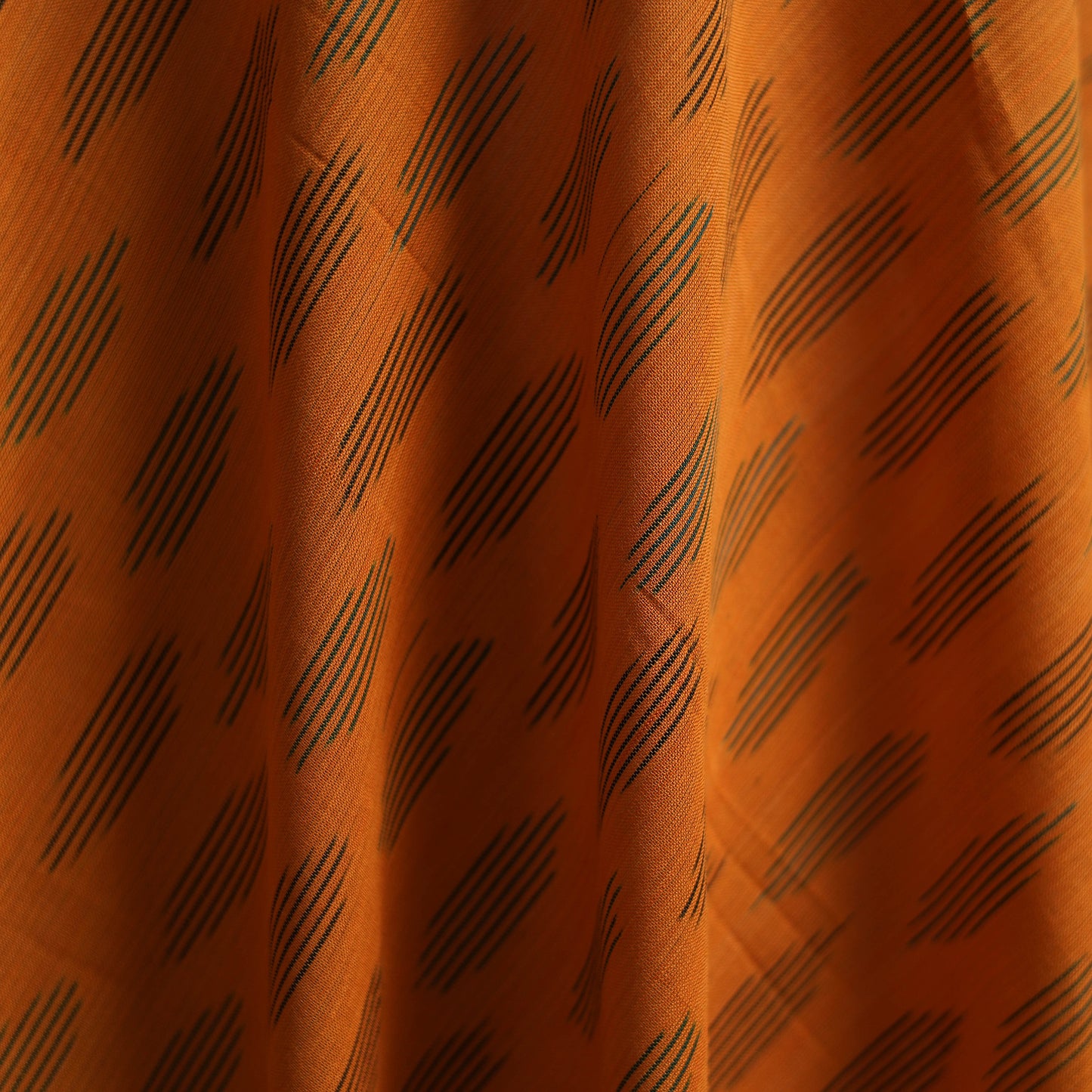 Orange - Pochampally Ikat Weave Cotton Fabric 14