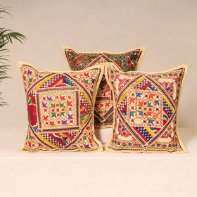 Kutch Hand Embroidered Mirror Work Cushion Cover (Set of 5) 24