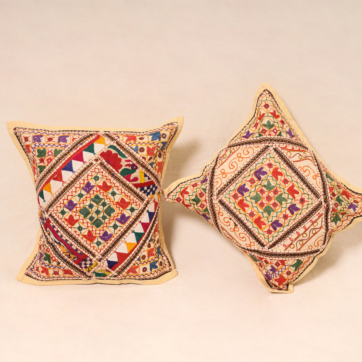Kutch Hand Embroidered Mirror Work Cushion Cover (Set of 5) 25