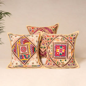 Kutch Hand Embroidered Mirror Work Cushion Cover (Set of 5) 26