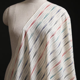 White - Pochampally Ikat Weave Cotton Fabric 19