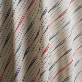 White - Pochampally Ikat Weave Cotton Fabric 19