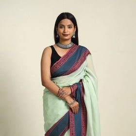 Buy Green Bengal Woven Border Handloom Cotton Saree