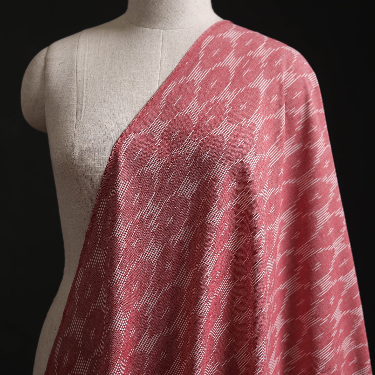 Pink - Pochampally Ikat Weave Cotton Fabric 21