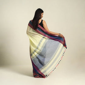 Buy Yellow Bengal Woven Border Handloom Cotton Saree