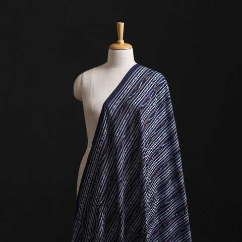Blue - Cotton Pochampally Dabi Ikat Fabric 01
