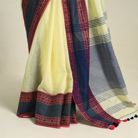 Buy Yellow Bengal Woven Border Handloom Cotton Saree
