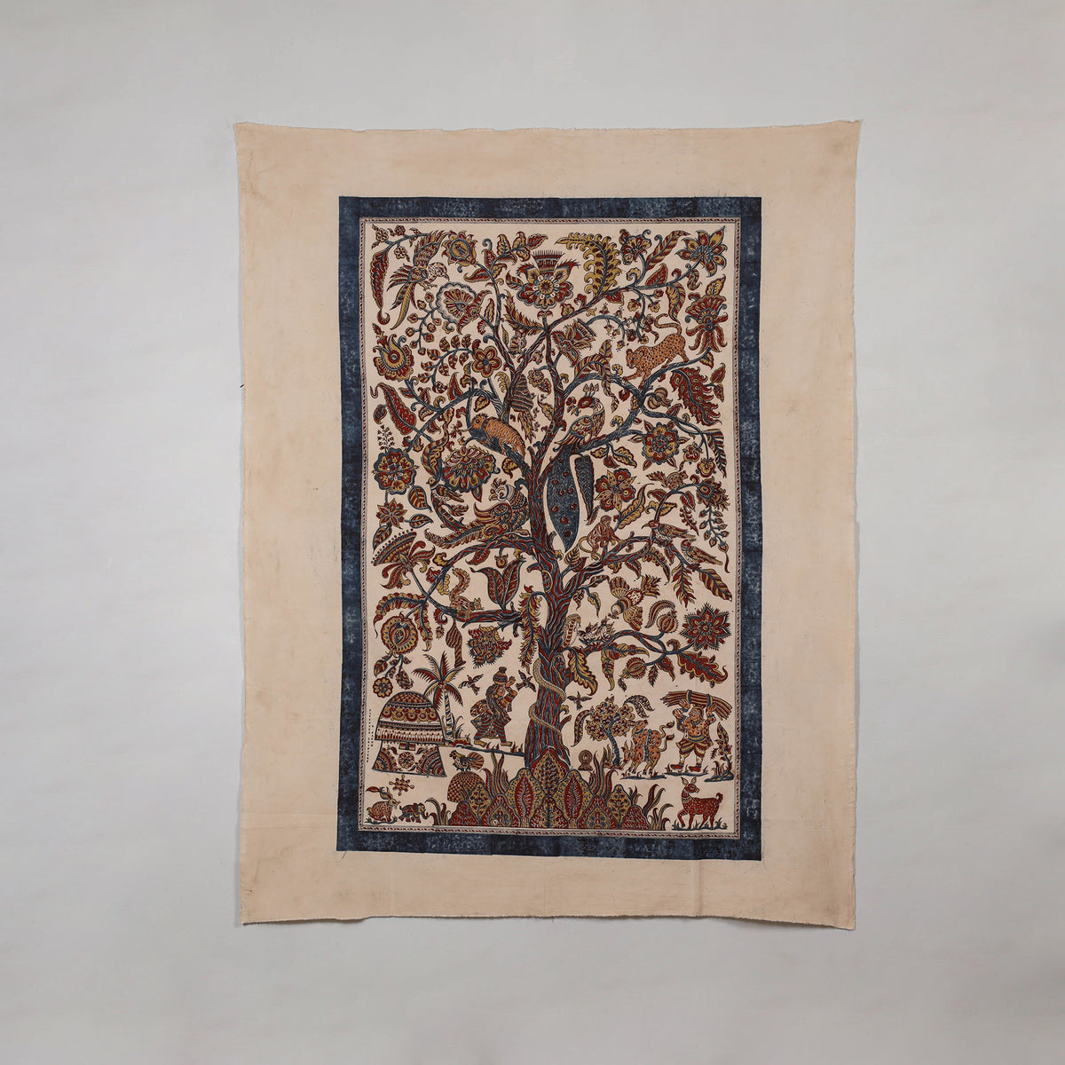 Multicolor - Kalamkari Art Wall Hanging with Tree of life Motif by Pitchuka Srinivas (72 x 60 in) 04