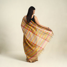 Beige Bengal Woven Border Handloom Cotton Saree 