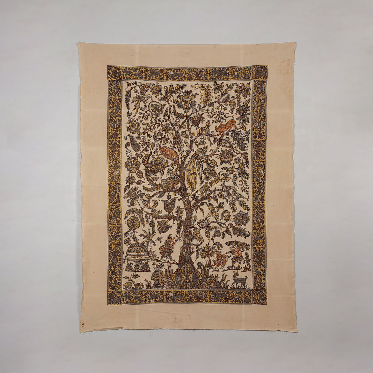 Kalamkari art wall hanging with tree of life motif by pitchuka srinivas (72 x 60 in)