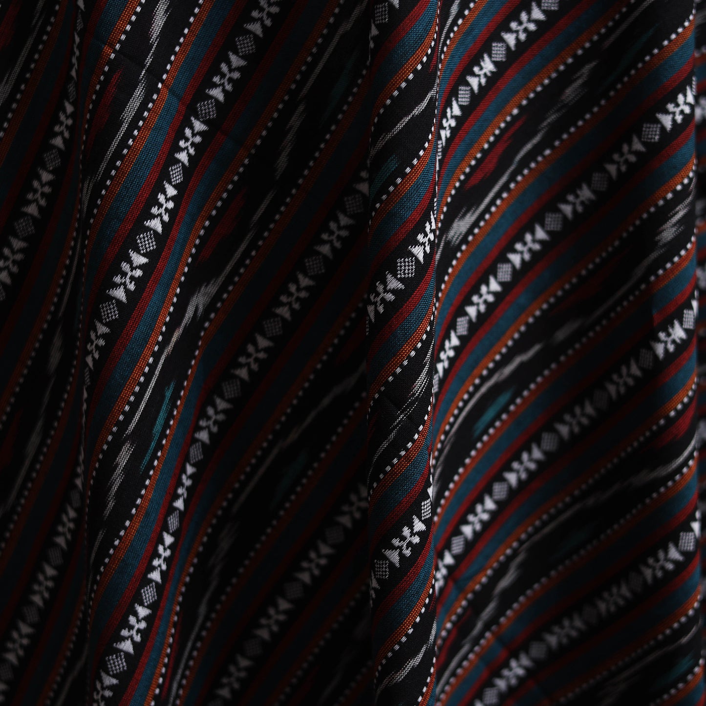 Black - Cotton Pochampally Dabi Ikat Fabric 08