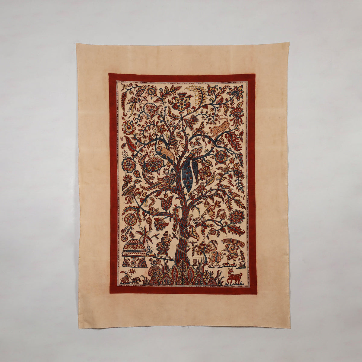 Kalamkari art wall hanging with tree of life motif by pitchuka srinivas (72 x 60 in)