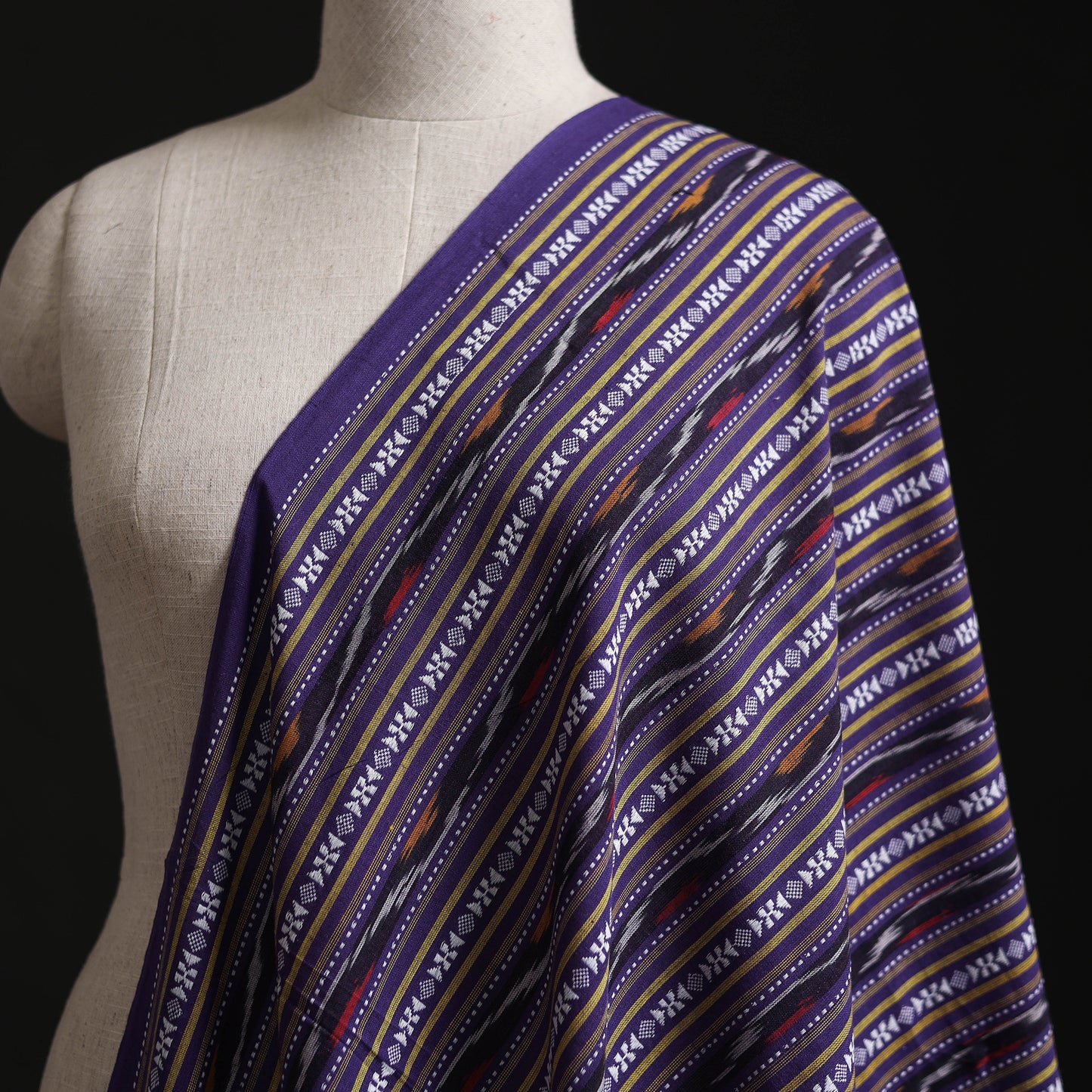 Purple - Cotton Pochampally Dabi Ikat Fabric 09