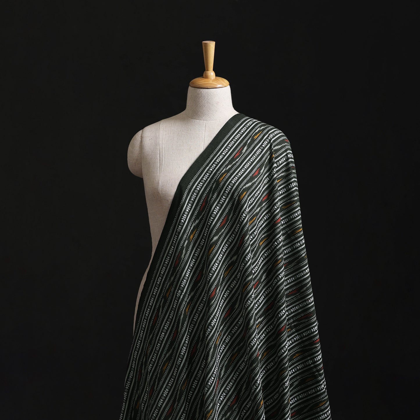 Green - Cotton Pochampally Dabi Ikat Fabric 10
