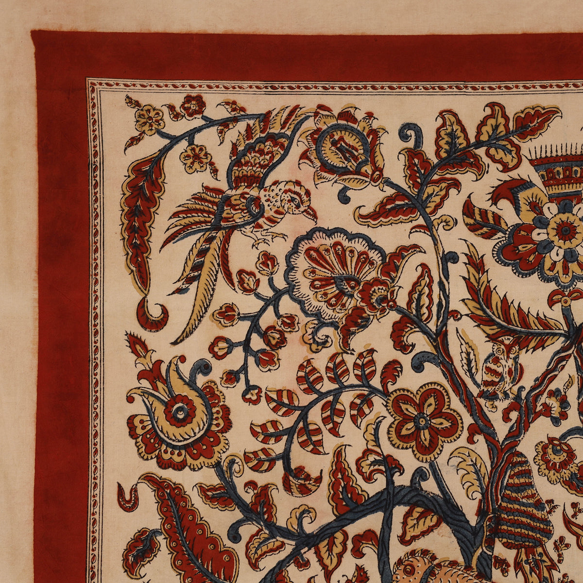 Kalamkari art wall hanging with tree of life motif by pitchuka srinivas (72 x 60 in)