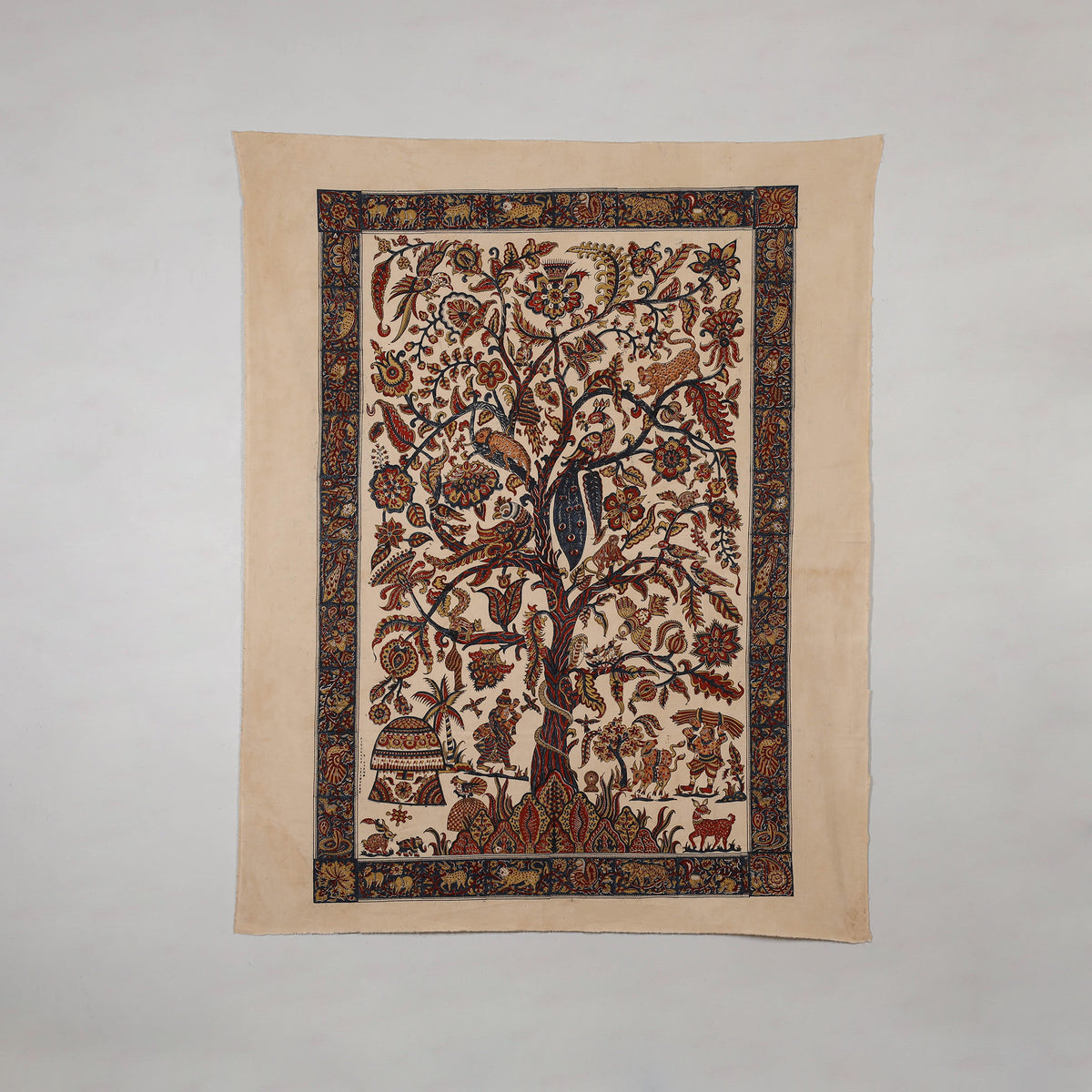 Kalamkari art wall hanging with tree of life motif by pitchuka srinivas (72 x 60 in)